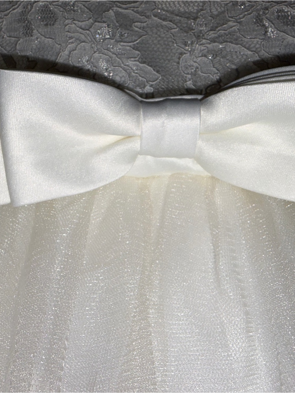 Ivory Lace & Tulle Bow Dress 12/18 months - Picture 3 of 5